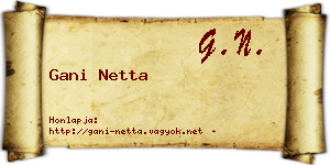 Gani Netta névjegykártya
